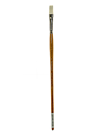 Grumbacher Bristlette Paint Brush, Size 6, Flat Bristle, Synthetic, Brown