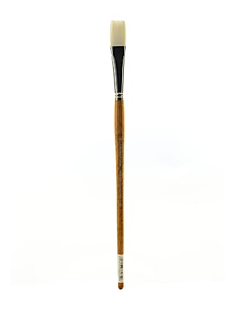 Grumbacher Bristlette Paint Brush, Size 10, Flat Bristle, Synthetic, Brown