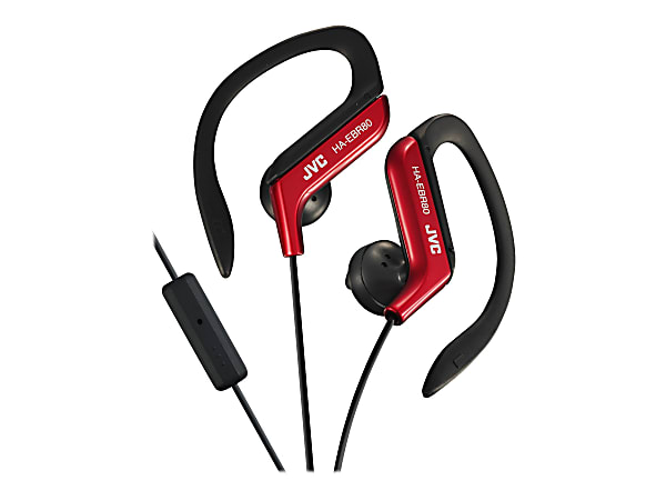 JVC In-Ear Sports Headphones With Microphone And Remote, Red, JVCHAEBR80R