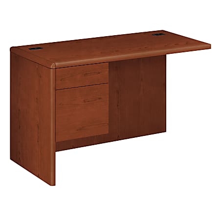 HON® 10700 Series™ Laminate Left Return For Use With Right Single-Pedestal Desk, 29 1/2"H x 48 1/2"W x 24"D, Henna Cherry