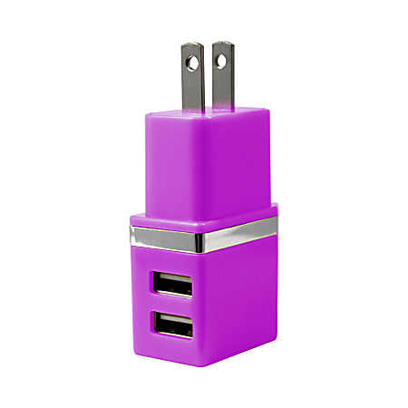 Duracell® Dual USB Wall Charger, Metallic Purple