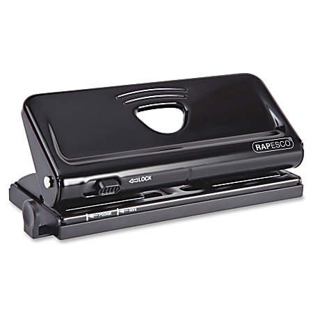 Rapesco Adjustable 6-Hole Organizer/Diary Punch, Black