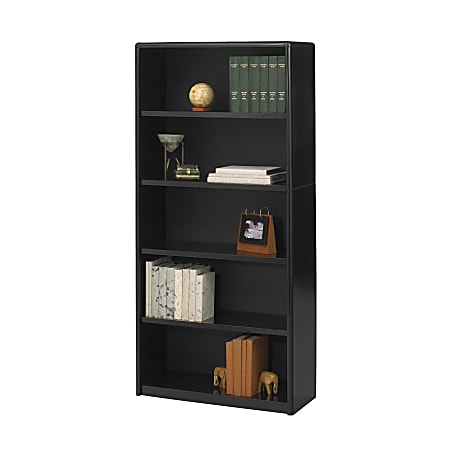 Safco® Value Mate® Steel Modular Shelving Bookcase, 5 Shelves, 67"H x 31-3/4"W x 13-1/2"D, Black