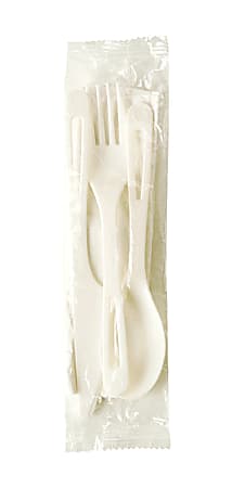 World Centric® Assorted Disposable Cutlery, White, Pack Of 250 Pieces