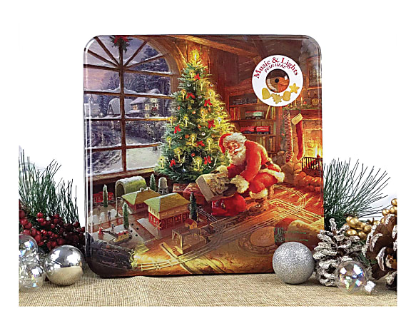 Original Gourmet Thomas Kinkade Musical Light Up Sugar Cookie Tin