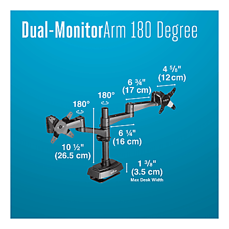 Dual-Monitor Arm 180 Degree