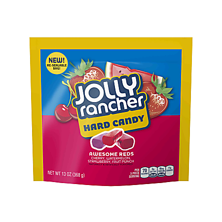 Jolly Rancher Awesome Reds Hard Candy Assortment, 13 Oz, Pack Of 4 Bags