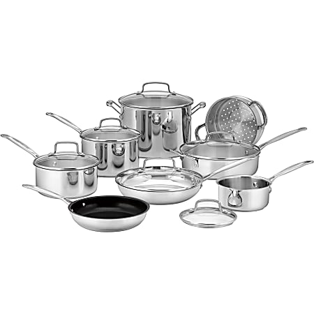 Cuisinart™ Chef’s Classic 14-Piece Non-Stick Cookware Set, Silver