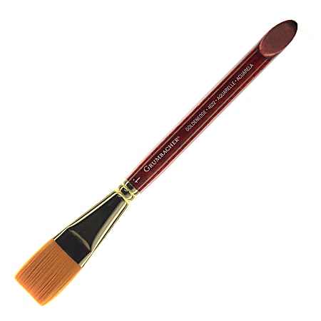 Grumbacher Goldenedge Watercolor Paint Brush, 1", Aquarelle Bristle, Sable Hair, Brown
