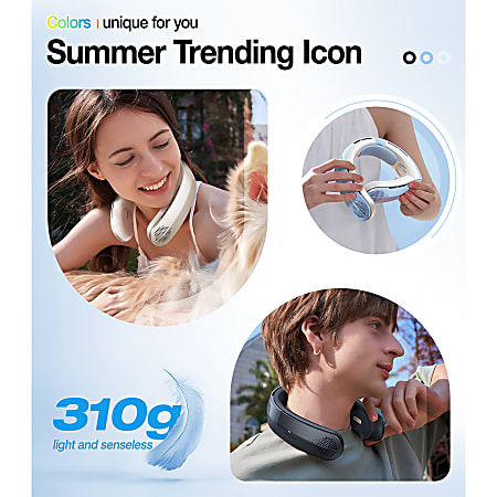 TORRAS COOLiTE Foldable 4 Speed Portable Neck Fan with 4000 mAh
