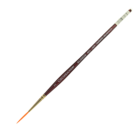 Grumbacher Goldenedge Watercolor Paint Brush, Size 2, Liner Bristle, Sable Hair, Brown