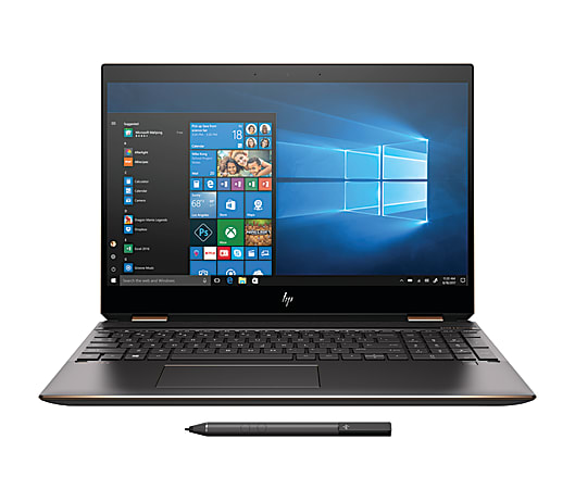 HP Spectre x360 15-df0033dx Convertible Refurbished Laptop, 15.6" 4K Touch Screen, Intel® Core™ i7, 16GB Memory, 512GB Solid State Drive/32GB Intel® Optane™ Memory, Windows® 10, 6JY95UAR#ABA