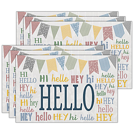 Teacher Created Resources Postcards, 4" x 6", Classroom Cottage Hello, 30 Postcards Per Pack, Bundle Of 6 Packs