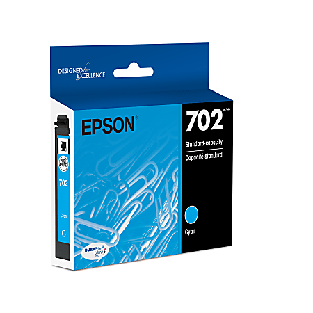 Epson® 702 DuraBrite® Ultra Cyan Ink Cartridge, T702220-S