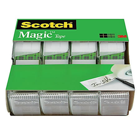 Scotch® Magic™ Tape In Dispensers, 3/4" x 850", Pack Of 4 Rolls