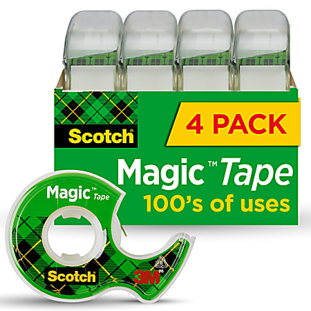 Scotch® Magic™ Tape In Dispensers, 3/4" x 850", Pack Of 4 Rolls