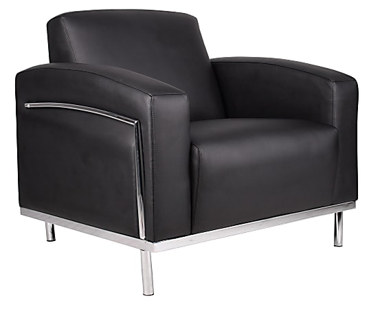 Boss CaressoftPlus™ Lounge Club Chair, Black/Silver