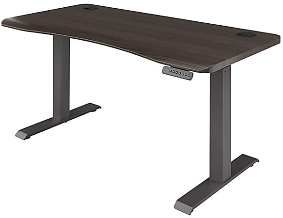 Vari Ergo Electric 54”W Adjustable Height Standing Desk, Espresso/Slate