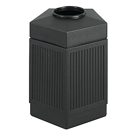 Safco® Canmeleon™ Plastic Indoor/Outdoor Trash Receptacle, 45 Gallons, 31-1/2"H x 24"W x 23"D, Black