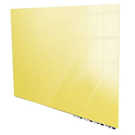 Ghent Aria Low Profile Magnetic Dry-Erase Whiteboard, Glass, 24” x 36”, Yellow