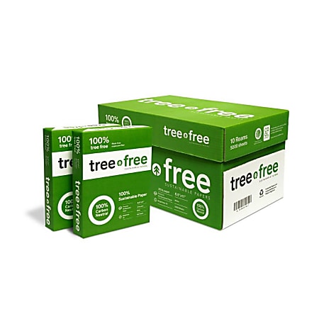 Tree Free Sugarcane Multi-Use Printer & Copy Paper, White, Letter (8.5" x 11"), 5000 Sheets Per Case, 20 Lb, 92 Brightness, Case Of 10 Reams