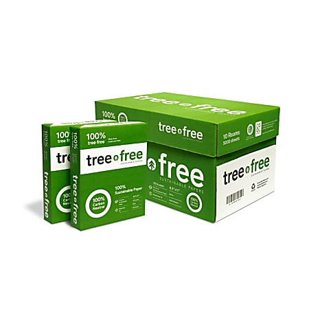 Tree Free Sugarcane Multi-Use Printer & Copy Paper, 10 Reams, White, Letter (8.5" x 11"), 5000 Sheets Per Case, 20 Lb, 92 Brightness