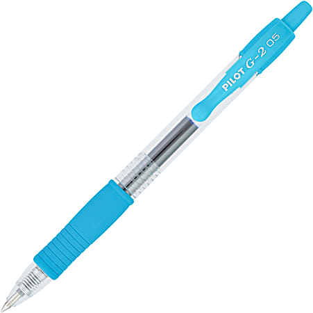 Pilot G2 Gel Pen, Extra Fine Point, 0.5 mm, Clear Barrel, Turquoise Ink