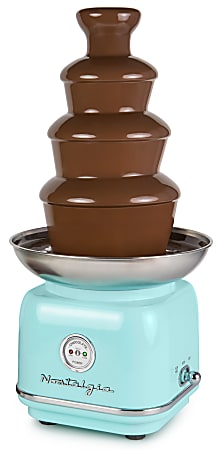 Nostalgia Electrics Classic Retro 4-Tier 2 Lb Chocolate Fondue Fountain, Aqua