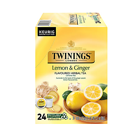 Twinings® Lemon Ginger Decaffeinated Herbal Tea, K-Cup® Pods,