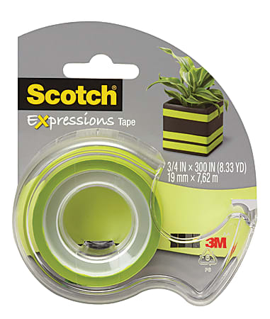 Scotch® Expressions Magic Tape With Dispenser, 3/4" x 300", Green