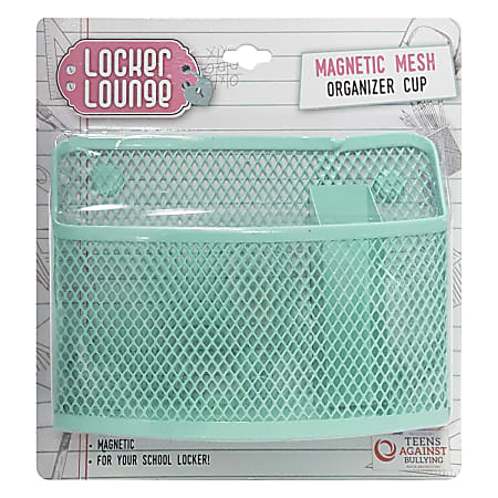 Locker Lounge™ Magnetic Mesh Organizer Cup, 6 1/4"H x 6 3/4"W x 6 3/4"D, Mint Green
