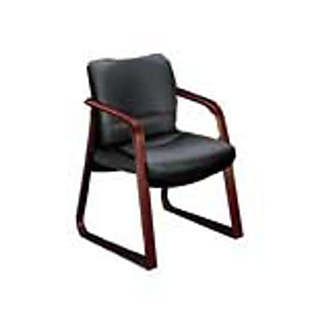 HON® 2900-Series Sled-Base Guest Chair, 32 1/4"H x 24 1/2"W x 26"D, Black/Mahogany