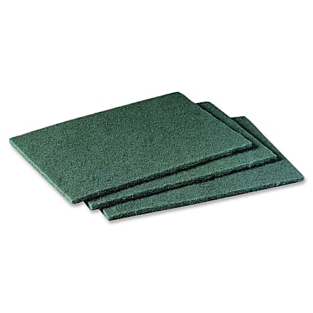 Scotch-Brite Scrubbing Pads, 9"H x 6"W x 9"D, 60/Carton, Synthetic, Green