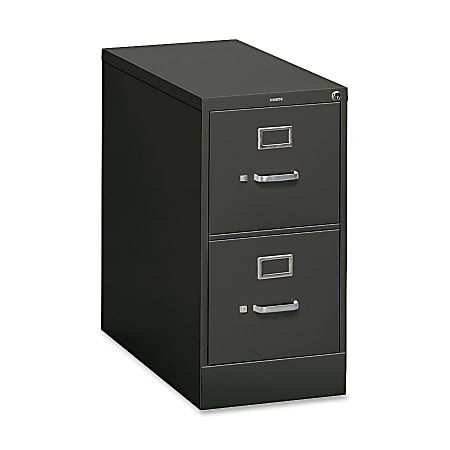 HON® 26-1/2"D Vertical 2-Drawer Letter-Size File Cabinet With Lock, Charcoal