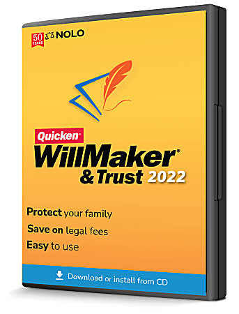 Quicken® WillMaker & Trust, 2022, Windows®/Mac, CD/Product Key