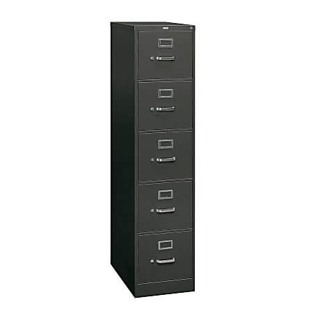 HON® 26-1/2"D Vertical 5-Drawer File Cabinet With Lock, Charcoal
