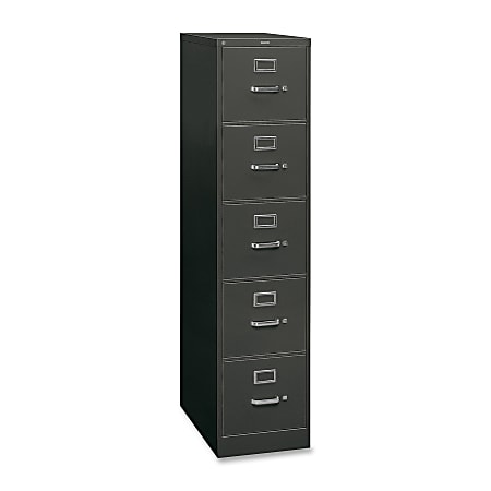 HON® 26-1/2"D Vertical 5-Drawer File Cabinet With Lock, Charcoal