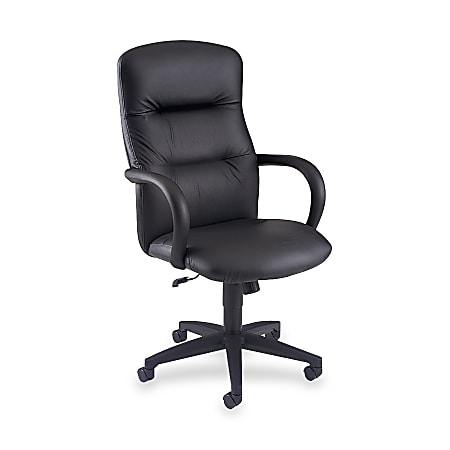 HON® Allure 3301 Leather Executive High-Back Chair, 48 3/4"H x 26"W x 28"D, Black Frame, Black Leather
