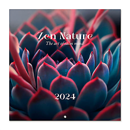 2024 TF Publishing Bilingual Monthly Wall Calendar, 12" x 12", Zen Nature, January To December
