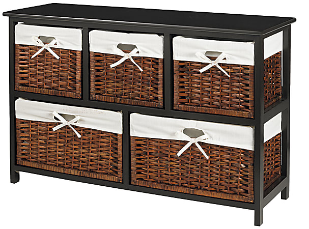 Realspace® Wood Storage Cabinet, 2 Shelves, Black
