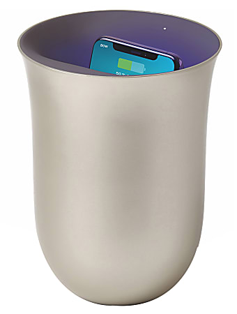 Oblio Wireless Charging Station with Built-in UV Sanitizer, Gold