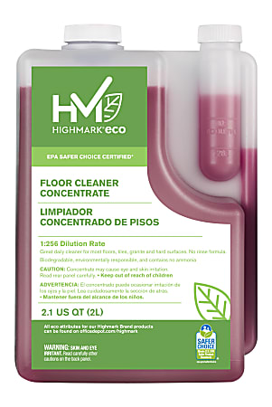 Highmark&reg; ECO Floor Cleaner Concentrate, 2-Liter, Red