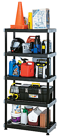 Rimax Heavy-Duty Storage Shelves, 5 Tiers, Black