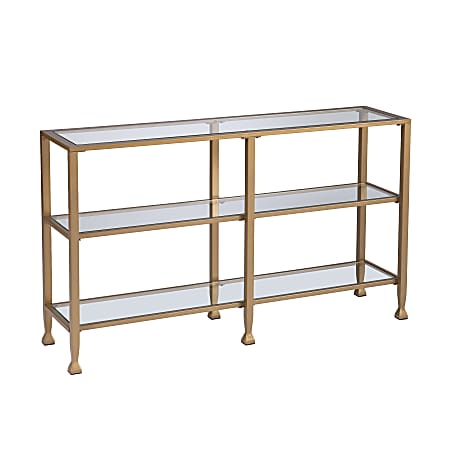 SEI Furniture Jaymes Metal/Glass Console Table, 29-1/4"H x 48-1/2"W x 12-3/4"D, Gold
