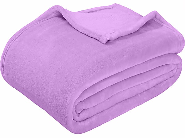 Sedona House® Premium Microfiber Velvet Plush Flannel Throw Blanket, 60" x 80" Twin, Purple