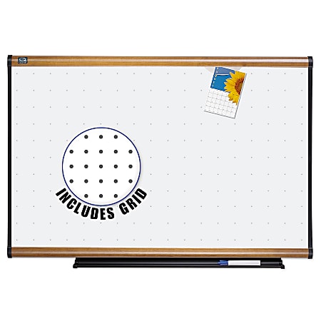 Quartet® Prestige Total Erase Markerboard, 36" x 48", White Board, Maple Frame