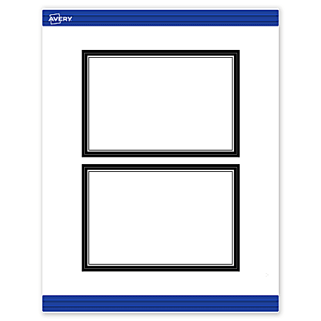 Avery® Print-To-The-Edge Postcards With Sure Feed®, S00-DM5-PRMWC10, 4" x 6", Matte White, Preprinted Double Black Border Design, Pack Of 20