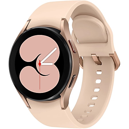 Samsung Galaxy Watch4, 40mm, Pink Gold, Bluetooth - Heart Rate, Calories Burned - 16 GB - 1.50 GB Standard Memory - 1.2" - Android Wear - Bluetooth - Pink Gold - Aluminum Case - Health & Fitness - Water Resistant - IP68 Water Resistant