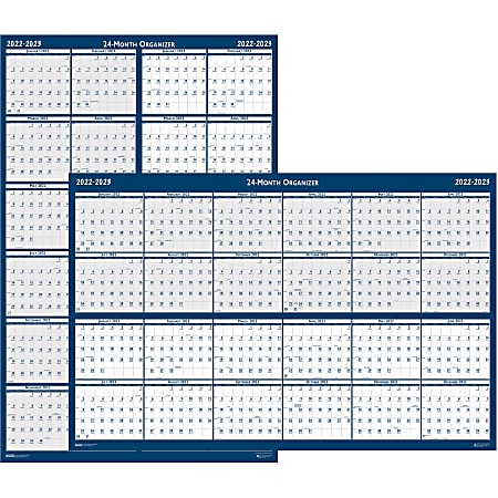 House of Doolittle Laminated Wipe Off Wall Calendar, 24" x 37", Blue