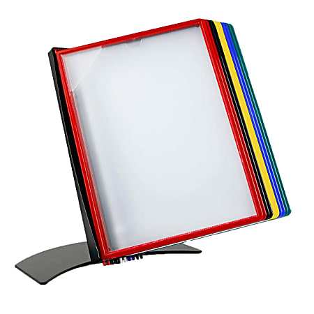 Tarifold EZD791 10-Panel Easy-Load Desktop Reference System, 15"H x 15"W x 16"D, Multicolor
